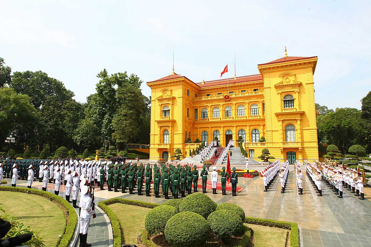 Guards at Presidential Palace in Hanoi